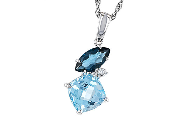 A329-58917: NECKLACE 2.37 TW BLUE TOPAZ 2.40 TGW