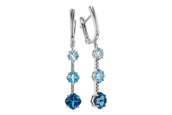 B329-56253: EARRINGS 2.41 TW BLUE TOPAZ 2.45 TGW