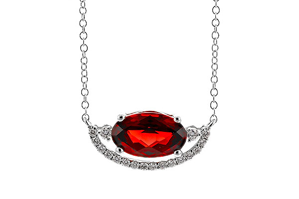 B329-57153: NECKLACE 1.94 GARNET 2.08 TGW (10x6MM GAR / 18")