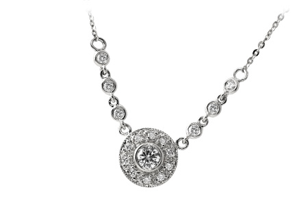 F060-53462: NECKLACE .17 BR .33 TW